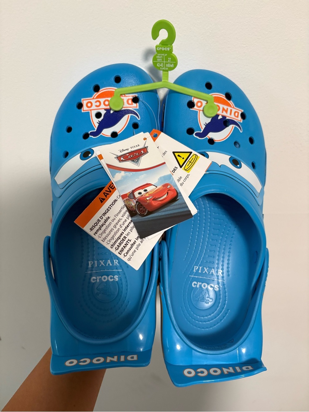 Men’s Size 9 Disney Cars Lightning McQueen Dinoco Crocs